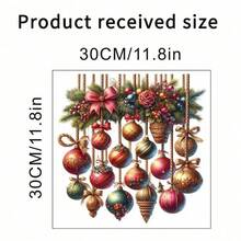 1pc Classic Christmas Door Sticker Bow Christmas Ball Wall Decal Self-Adhesive Living Room Sticker Bedroom Sticker Home Decor Room Decor Bedroom Decor Kitchen Decor Wall Sticker - Red - View 15