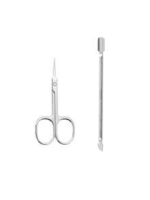 2/1pcs Stainless Steel Nail Art Tool Set, Russian Straight Pointed Cuticle Scissors & Dual-Ended Cuticle Pusher, Precise Dead Skin Removal Nail Care Tools, Portable Home And Travel Manicure Preparation Kit - Multicolor - View 10