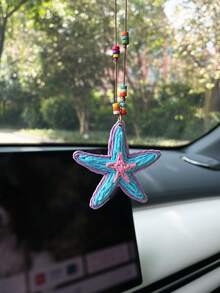 Creative Starfish Car Rearview Mirror Hanging Decoration Car Interior Hanging Ornament - A - View 6