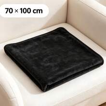 Selimut Hangat Poliester Ketebalan Sedang, Cocok untuk Semua Musim - Warna Solid Cerah, Dapat Dicuci dengan Mesin, Ideal untuk Dekorasi Rumah, Kantor atau Mobil, Selimut Dekorasi Kantor | Selimut Cerah | Selimut yang Dapat Dicuci dengan Mesin, Selimut Rumah - Hitam - View 9