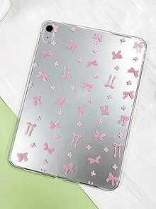 Pink Bow Flat Protective Case, Suitable For IPad (A16) 11 Inch, Painted Pattern Protective Case, Suitable For IPad 10.2 Inch/Air 112024/2025/2026, Suitable For IPad 10/9/8th Gen/Mini 1/2/3/4/5/6/7, Fashionable New Cute Tablet Protective Shell - Clear - View 5