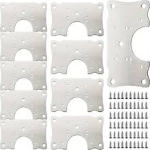 10 Pcs Hinge Repair Plates Hinge Repair Kit Cabinet Hinge Repair Brackets - Stainless Steel Plate With Screws For Kitchen Cabinet Door, Cupboard, Wardrobe - Small Hinge Repair Kit - View 2