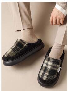 Couple Home Slippers Thick Sole Warm Soft Comfortable Anti-Slip Wear-Resistant - Black - View 3