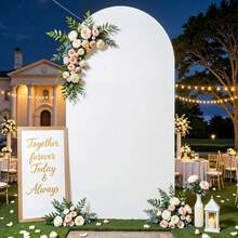 White Arch Backdrop Cover 5ft/6ft/6.6ft/7.2ft Wedding Arch Cover, Double-Sided Stretch Fabric Fitted Arch Backdrop Cover For Backdrop Stand, Birthday Party Wedding, Stand Not Included, Fabric Backdrop Only - View 2