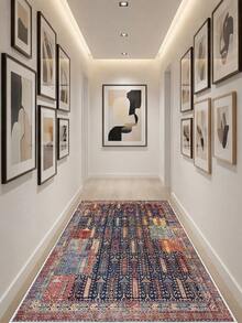 Digitally Printed Non-Slip Washable Runner And Area Rug Suitable For Living Room, Outdoor, Kitchen, Bedroom Carpet, Modern Design | Modern, Scandinavian, Bohemian And Classic Styles | 100% Polyester - Light Grey - View 4