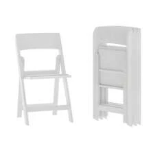 Hercules Series Folding Chair - White Resin - 4 Piece Set, 800LB Weight Capacity, Comfort - White - View 12