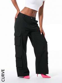 Women's Boyfriend Style Straight Leg Denim Jeans - Black - View 4