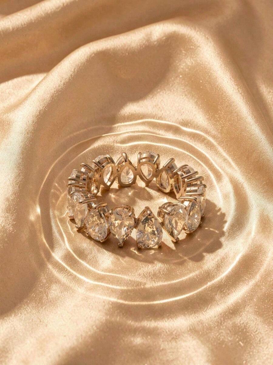 SWAROVSKI 5585425 Hollow Heart Tapered Crystal Bracelet Cuban Chain Adjustable Jewelry Birthday Gift For Girlfriend - Rose Gold - View 1