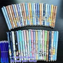 34pcs Set Including 4 Random Pens + 30 Refills (Blue/Black Ink), Erasable Neutral Pen Set With Built-In Eraser, Suitable For Note-Taking, Daily Writing, High-Quality Office And Student Stationery, Great Birthday Gift - Multicolor - View 10
