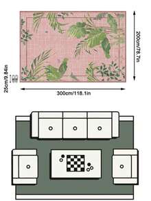 1 Buah Karpet Area Geometris Bunga Tanaman Tropis Warna Pink & Hijau, Bahan Kasmir Imitasi, Bentuk Persegi Panjang, Pola Gaya Pastoral Segar, Dapat Dicuci dengan Mesin, Cocok untuk Ruang Tamu, Kamar Tidur, Dekorasi Rumah Sehari-hari, Dekorasi Rumah Estetis - MultiWarna - View 14