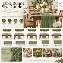 10pcs Sage Green Gauze Table Runner, Bohemian Style Sheer Table Runner, Rustic Semi-Transparent Gauze Table Decor, Suitable For Wedding Reception, Bridal Shower, Baby Shower, Birthday Party, Banquet, Farmhouse Dining Table, Table Centerpiece, Party And Home Decor - Sage Green - View 2