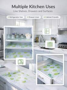 1/2/4pcs High-Quality Thickened Refrigerator Mats, Washable & Reusable, EVA Material, Innovative Pattern, Suitable For Refrigerator And Kitchen Decor, Can Be Used As Refrigerator Mat, Drawer Liner, Shelf Liner, Tabletop/Countertop Mat, Shoe Cabinet Liner And Cabinet Liner. Kitchen Essentials/Tools/Supplies/Accessories, Summer - A - View 3
