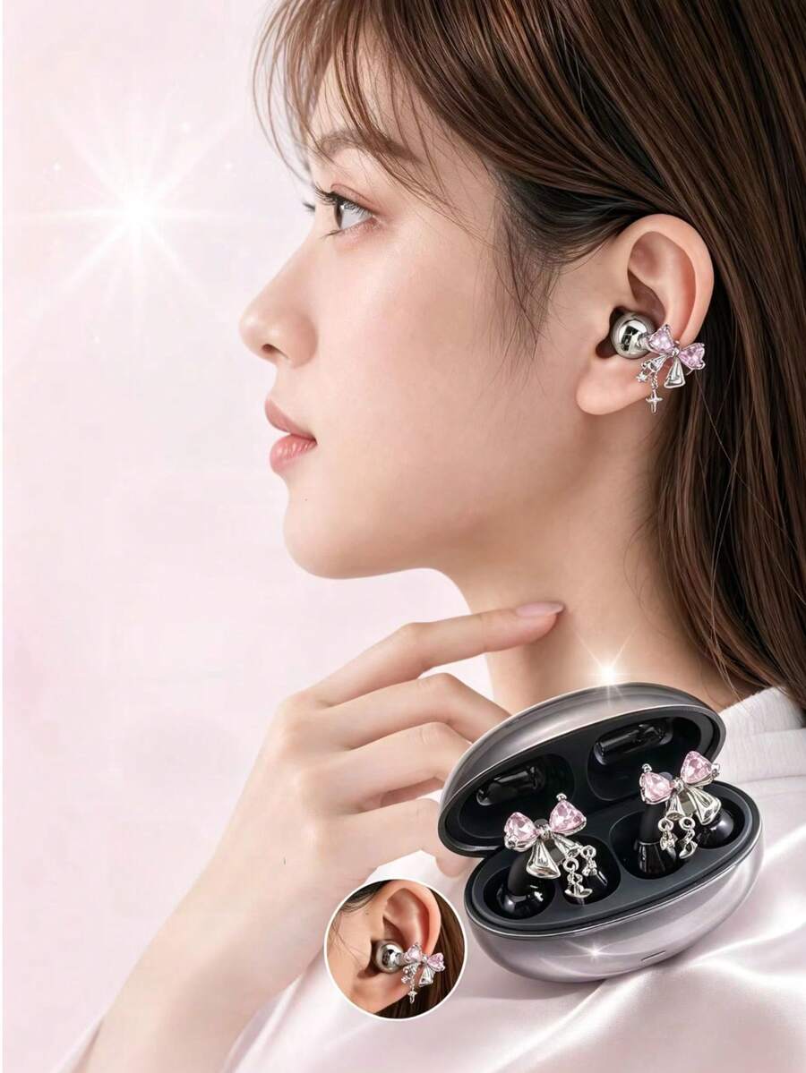 Arvin Bluetooth Earphone Decorative Clips Compatible With Huawei FreeClip 2, Shokz OpenDots-ONE, TOZO Open-EarRing, Slim C-Bridge OWS (Earphones Not Included, Only Decorative Clips Sold)