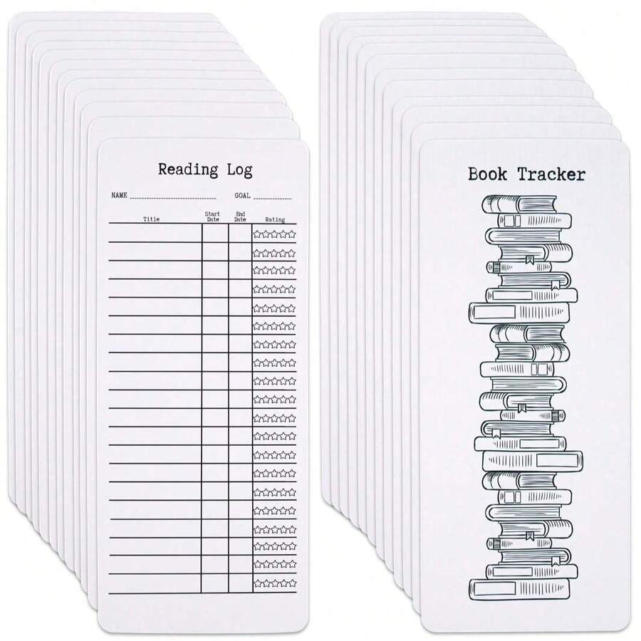 20pcs/50pcs/100pcs Reading Journal Checklist And Book Tracking Bookmarks, Book Accessories, Suitable For DIY Art Projects, School Supplies, Gift Tags - Rectangle - View 1