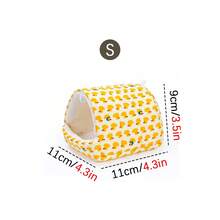 1pc Cute Cartoon Print Semi-Enclosed Plush Pet Bird Nest, Warm Fleece Lined Arch-Shaped Pet Sleeping Hut, Hanging Pet Bed For Autumn/Winter, Suitable For Parrots, Hamsters, Guinea Pigs And Other Small Pets - View 16