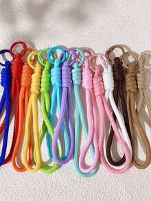 1/10/20/40pcs Solid Color Bohemian Polyester Paracord Keychain, Paracord Keychain Bag Water Bottle Backpack Pendant - Keychain (Style 1) - View 2