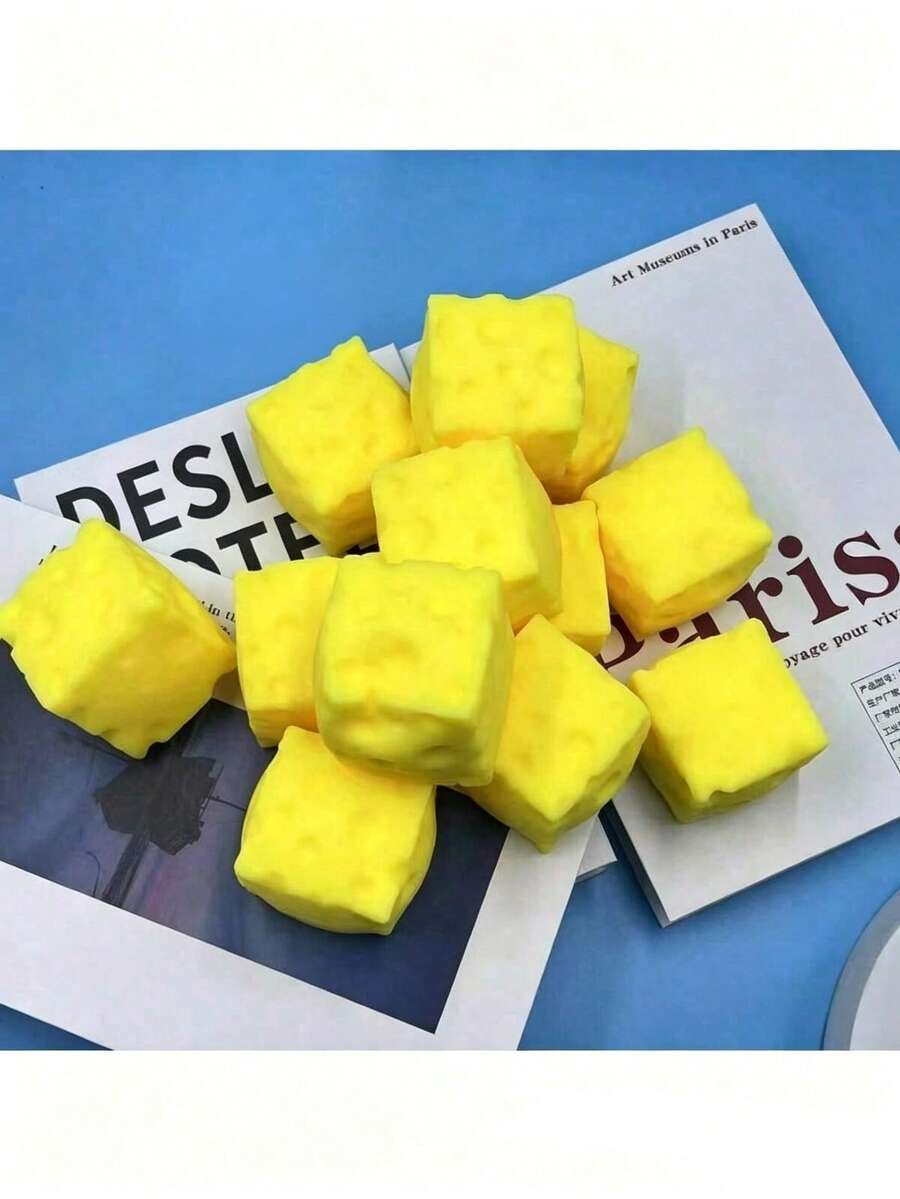 1 buah Mainan Remas Keju Persegi Baru, Keju Persegi Kreatif yang Dapat Berubah Bentuk dan Memantul Lambat, Pereda Stres, Menenangkan Suasana Hati, Hadiah Liburan dan Ulang Tahun - Acak multi-warna - View 1
