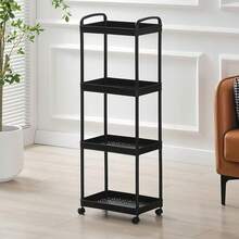 Multi-Layer Rolling Storage Cart - Compact Space-Saving Design, Durable Plastic Structure, Suitable For Kitchen, Bathroom, Bedroom, Office, Warehouse, Garage - Easy To Assemble, Multi-Functional Multi-Layer Storage Rack, Home Storage Rack, Read Instructions - Car Storage Rack/Black - View 12