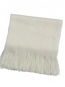 1pc Solid Color Men Scarf Casual Acrylic Scarf, Autumn/Winter Men Accessories - White - View 5