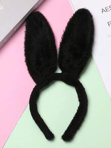 Fluffy Rabbit Ear 3D Plush Halloween/Christmas Holiday Costume Headband - Multicolor - View 14