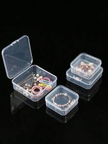 5/4pcs Transparent Jewelry Storage Box, PP Material Packaging Box, Gift Storage Box, Jewelry & Hair Accessories Organizer - Multicolor - View 3