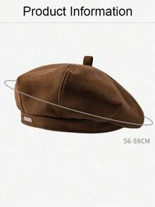 1pc Women's Vintage Style Hat, Suitable For Autumn/Winter, Multi-Functional With Letter Print, Fashion Design, Octagonal Hat, Pumpkin Hat - Multicolor - View 4