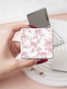 1PC Y2K Series Portable Folding Makeup Mirror, Lightweight Ultra-Thin Convenient Durable PU Leather, Suitable For Various Occasions, Travel, Party, Work, School, Suitable For All Ages - Multicolor - View 7