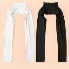 2pcs Set, Shoulder Cover Sleeves, Conservative Solid Color, Shoulder Cover Sleeves, High Neck Tank Top, Long Sleeve, Casual Outings, Suitable For All Seasons And Daily Use - Multicolor - View 8