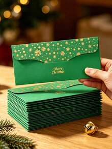 Snowflake & Tree Pattern Paper Envelopes - Multi-Purpose Gift Bags, Mailing Envelopes And Cash Pouches, Suitable For Wedding, Back To School, Autumn Party, Birthday, Valentine's Day, New Year, Graduation Season Gift Packaging And Christmas - Multicolor - View 6