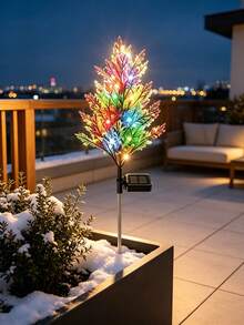 2PCS Multicolor Solar Christmas Tree Stake Light, LED Artificial Pine Tree Landscape Lamp, Waterproof Outdoor Decorative Pathway Light For Yard, Lawn, Patio, Garden, Holiday Christmas Party Decoration - Multicolor - View 4