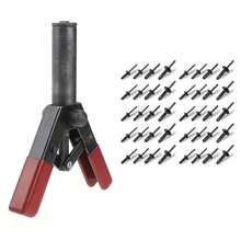 Multifunctional Plastic Rivet Gun Kit, 40Pcs POM Rivets Quick Fastening Tool For Car Door Panels & Automotive Trim - Black - View 1