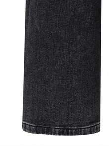 Girls' Fashion Straight Leg Lightweight Washed Denim Jeans - Black - View 5