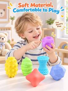 Infant & Toddler Bath Water Play Multi-Texture Enamel Massage Ball Sound-Making Hand-Grip Toy Holiday Gift - Multicolor - View 5