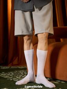 Men Crew Socks | Business & Everyday | Versatile Dress Socks | Comfortable Nylon | All-Match Style - White - View 6