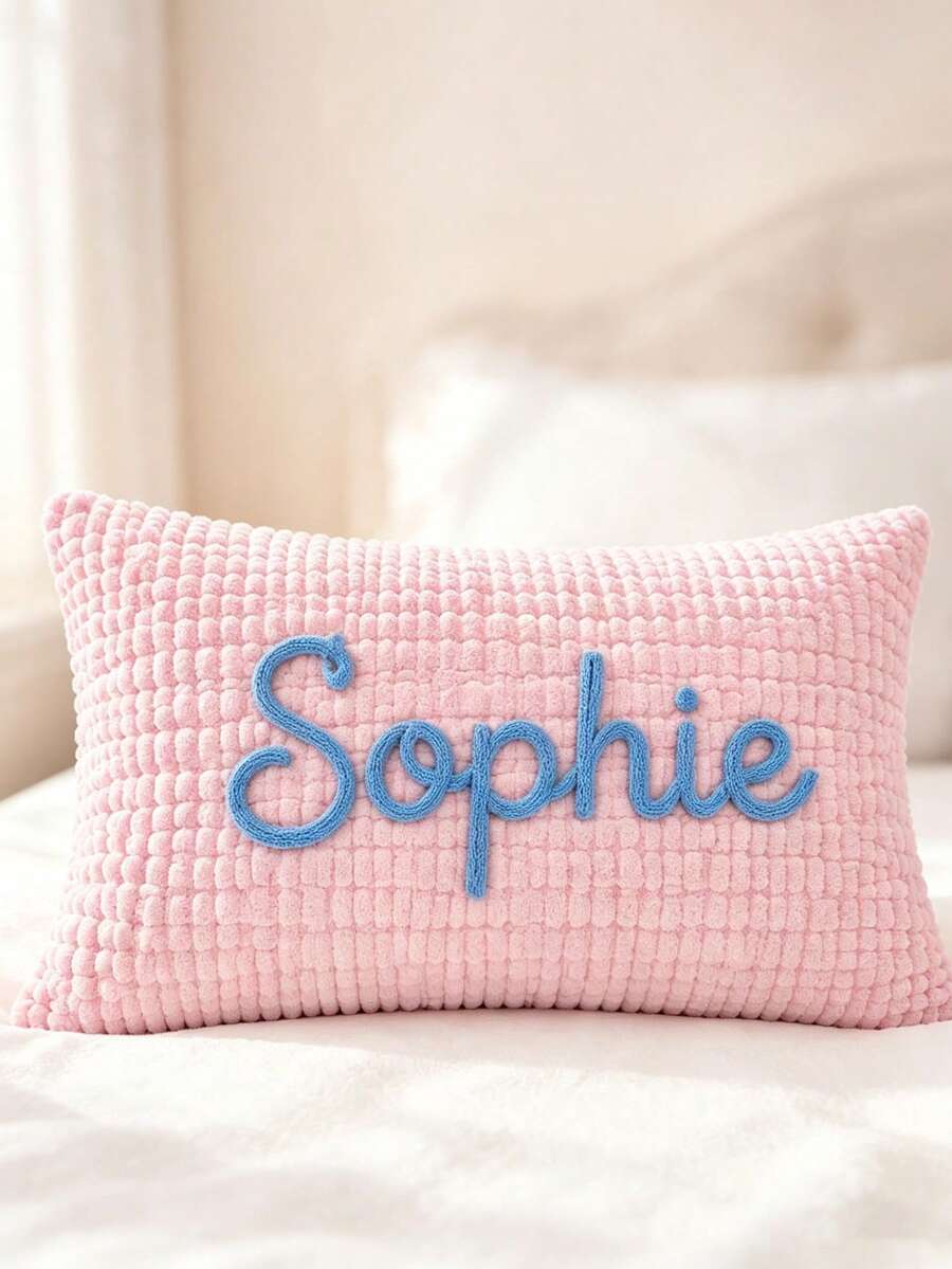 Customized Name Pillowcase, Bedroom Sofa Pillowcase Name Customization, Couple Gift Customization, Pillow Insert Not Included - Multicolor - View 1