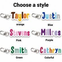 Custom Color Block Name Keychain, Bag Charm, Personalized Rainbow Letter Key Chain, Keychains, Customized, Customizable Name Everyday Accessory - Multicolor - View 3