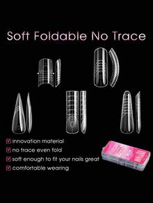 75pcs Dual Nail Forms Set, 5-Shape 15-Size Reusable Clear For Poly Gel Nail Molds, Nail Extension Forms For Poly Gel Manicure Nail-Salon Supplies - Clear - View 6