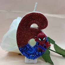 1pc Birthday Cake Number Candle 0-9, Red And Blue, Combination Celebration Handmade Independent Decoration Creative, Suitable For Birthday, Holiday Party Decoration, Unisex - Multicolor - View 6