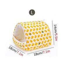 1pc Cute Cartoon Print Semi-Enclosed Plush Pet Bird Nest, Warm Fleece Lined Arch-Shaped Pet Sleeping Hut, Hanging Pet Bed For Autumn/Winter, Suitable For Parrots, Hamsters, Guinea Pigs And Other Small Pets - View 14