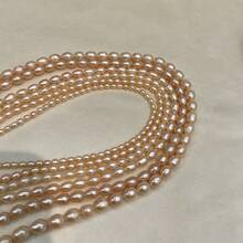 1 Strand 36cm Natural Freshwater Pearl Beads, Orange Rice-Shaped Loose Beads, For Jewelry Making DIY Pendant Bracelet Necklace Accessories - Natural Pearl - View 2