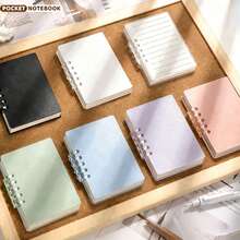 2/3pcs Random Color A7 Spiral Notebook, Coil Loose Leaf Memo Pad, Detachable Coil Pocket Diary, 80 Sheets Inner Pages, Minimalist Design, Suitable For Office, School, Travel And Holiday Gifts - Multicolor - View 3