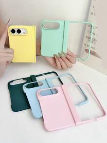 Solid Color Skin Feel Hinge Protection Case Compatible With IPhone Duo 18 Ultra 18 Fold Shockproof Folding Phone Cover - Yellow - View 3