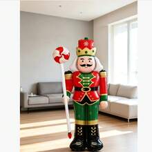 1pc Christmas Theme Standing Nutcracker Figurine, Christmas Mall Atmosphere Decoration, Indoor Theme Decoration Atmosphere Arrangement - A - View 4