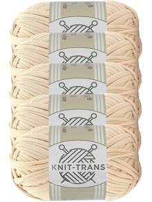 KNIT-TRANS 5 Bundles 5 Colors/500g Multi-Color Premium T-Shirt Yarn - High Elasticity Rope-Shaped Yarn, Soft Elastic Polyester Yarn, Suitable For Vibrant Crochet Projects, Ideal For Home Decor DIY Crafts, Multi-Color Yarn | Polyester Yarn | Knitting Accessories - Multiple Styles - View 23