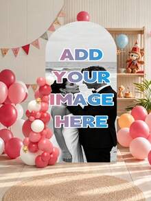 Personalized Arch Backdrop Cover - Custom Arch Backdrop Cover For Dome Backdrop Frame, Perfect For Graduation, Birthday Party, Wedding Party, Christmas, Halloween, Valentine's Day, Mother's Day, Etc., Indoor/Outdoor Use, Party Decoration, Easy To Set Up, Holiday Atmosphere, No Electricity Required, Multiple Sizes Available, Suitable For Birthday, Theme Party, Wedding, Durable Elastic Polyester Fabric - Multicolor - View 9