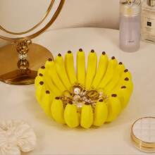 3D Printed Banana Shaped Small Object Storage Tray, Cute Mini Fruit Style Jewelry Organizer, Can Hold Keys, Earrings, Rings Storage Bowl, Home Desktop Decoration Ornament - Multicolor - View 2