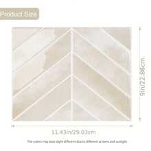1/10/20pcs Waterproof Modern Geometric Herringbone 2D Textured Wall Panels DIY Tiles, Modern Honeycomb Wall Stickers, Removable Self-Adhesive Wall Tile Decals, Suitable For Kitchen Bathroom Backsplash And Holiday Decoration - V-shaped Wall Sticker - View 5