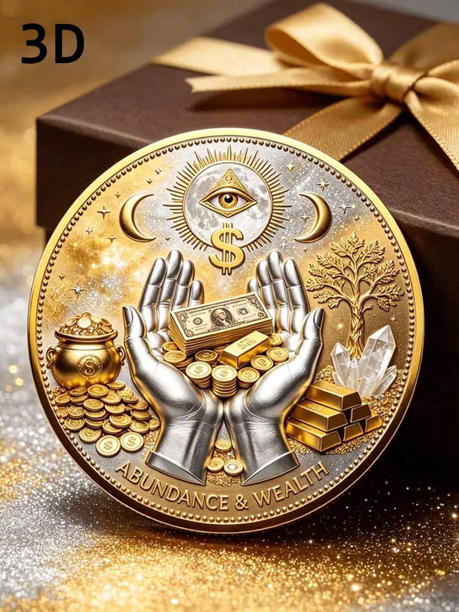 Exquisite 3D Wealth Abundance Commemorative Coin, All-Seeing Eye Collectible Coin, Lucky Talisman For Attracting Wealth And Blessings - Core Totem The All-Seeing Eye (Eye Of Providence), A Niche Wealth-Attracting Coin Collectible, Compact And Portabl
