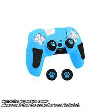 P5 Silicone Game Controller Protective Case, Anti-Drop Anti-Scratch Controller Cover With Stickers And Joystick Caps - View 7