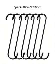6Pcs Heavy Duty Metal S Hooks, Multipurpose No Drill Hanging Hooks For Kitchen Closet Garden - View 10
